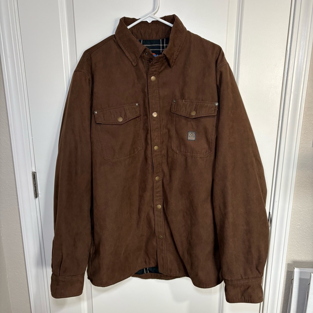 DIXXON Men's Chocolate Brown Plaid Inside Jacket